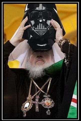 В Московском Пархате решили, что в прошедшие 1030 лет крестили неправильно.. “Разумеется, никакого «крещается раб Божий Дарт Вейдер» в православных храмах звучать не будет. Если, конечно, священник не сойдёт с ума”, как сошли с ума иерархи РПЦ.