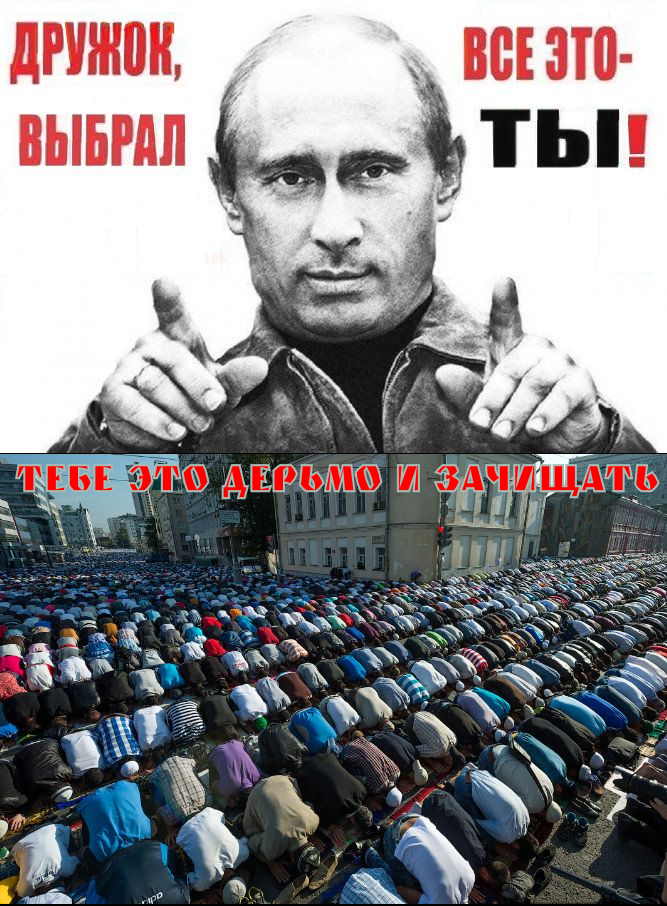 “Человек (путин), рассказывающий вам про «интеграцию» армии нищих (муслов), из которых вирус религиозного фундаментализма сделал реальных зомби, либо суицидален, либо хочет вас убить”.